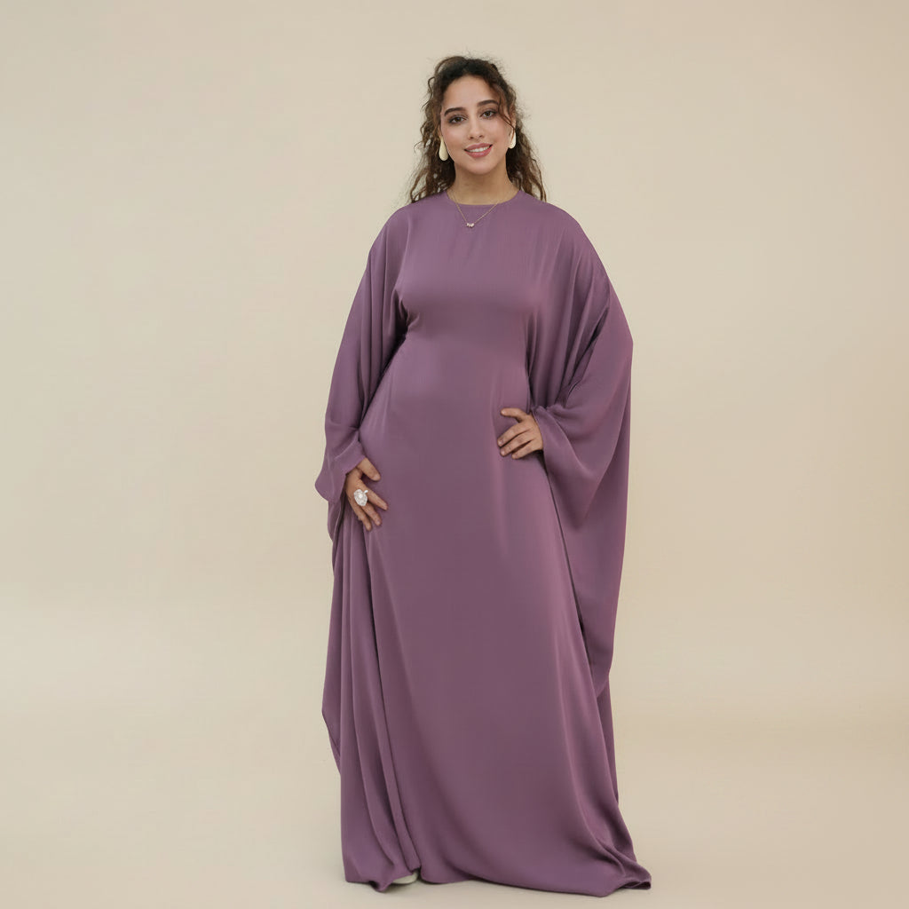 Muslim Women Nida Batwing Sleeve Farasha Abaya Dress #261315