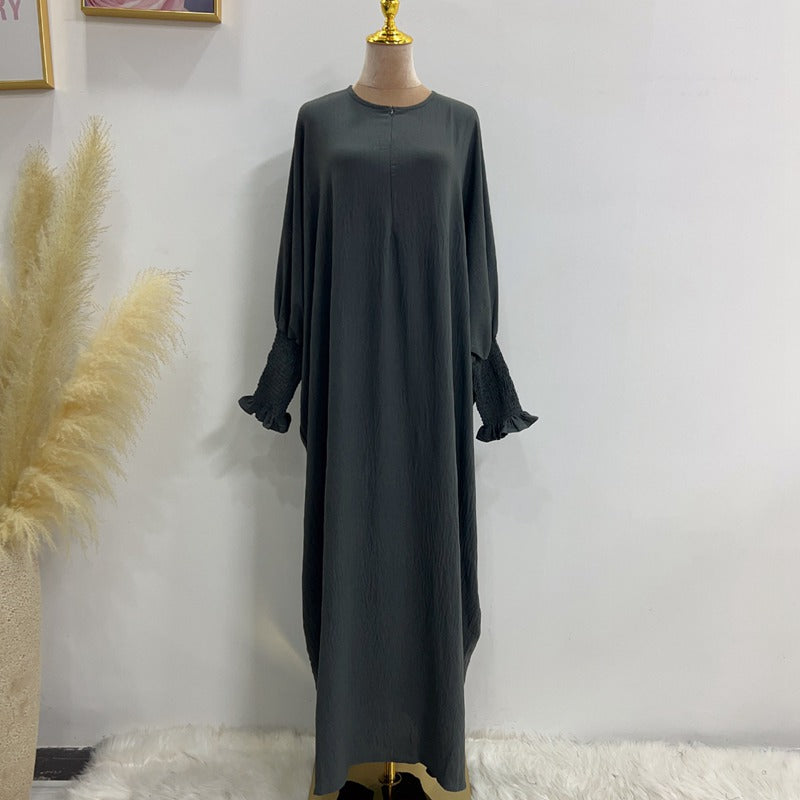 Muslim Women Polyester/Cotton Farasha Abaya Dress