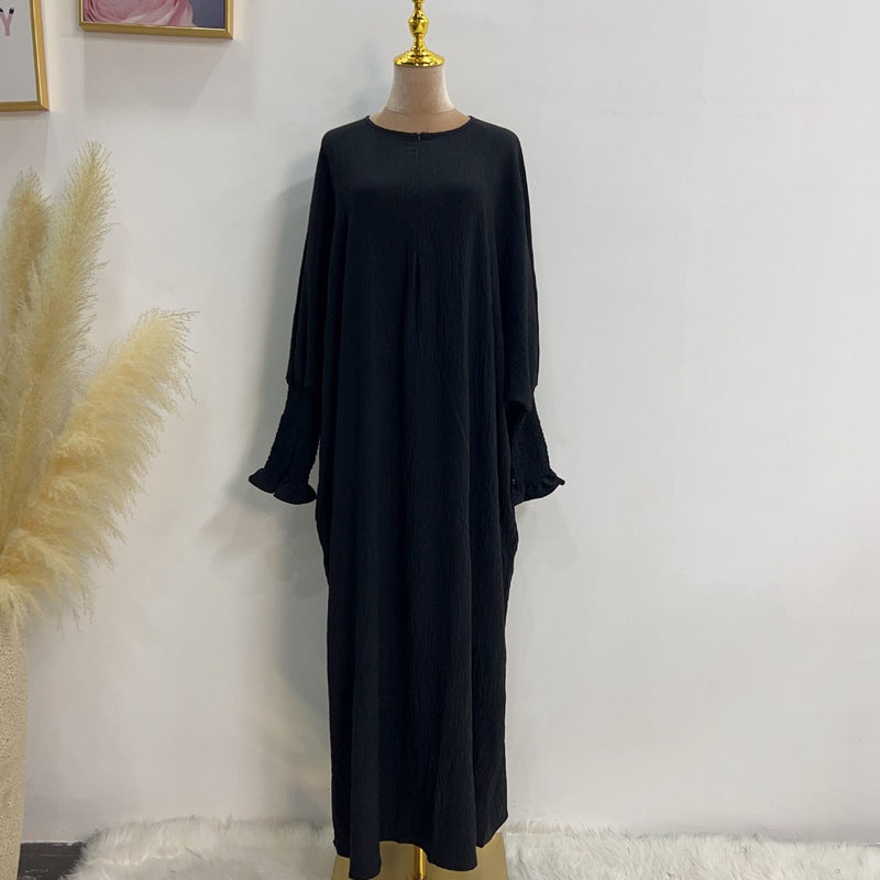 Muslim Women Polyester/Cotton Farasha Abaya Dress
