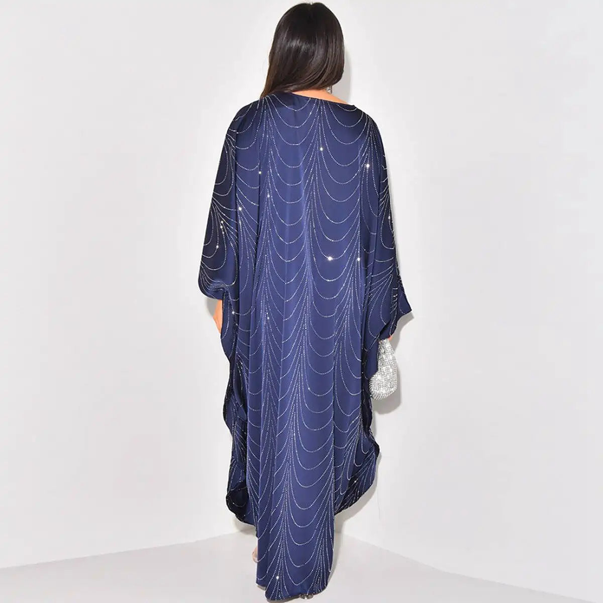 Hotfix Rhinestone Abaya Dress #25192