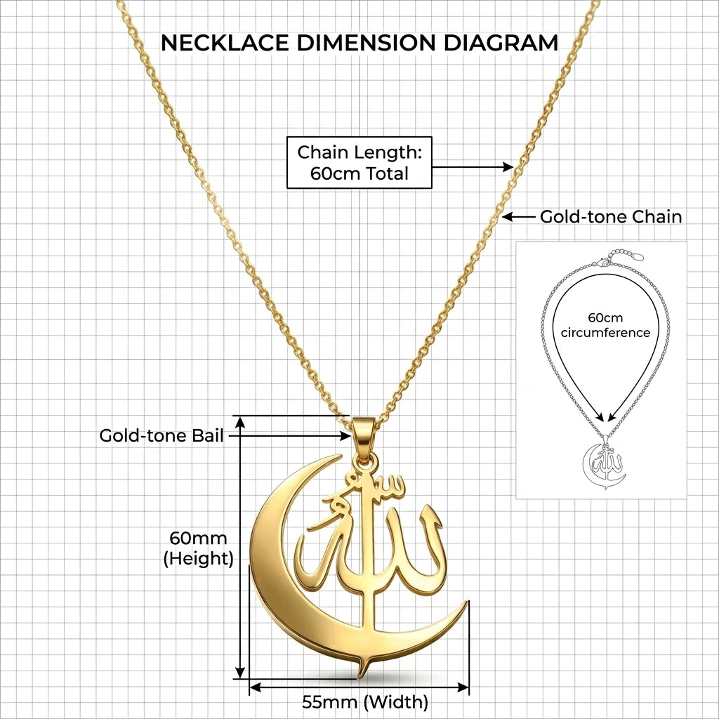Arabic Moon Necklace Jewelry