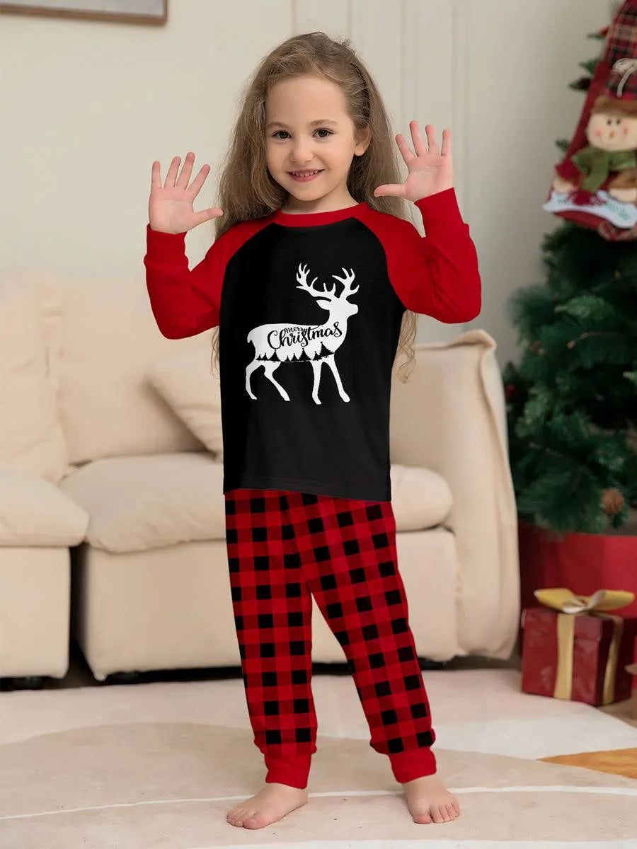 Reindeer Christmas Matching Family Pajamas Pjs Set Sleepwear #23806