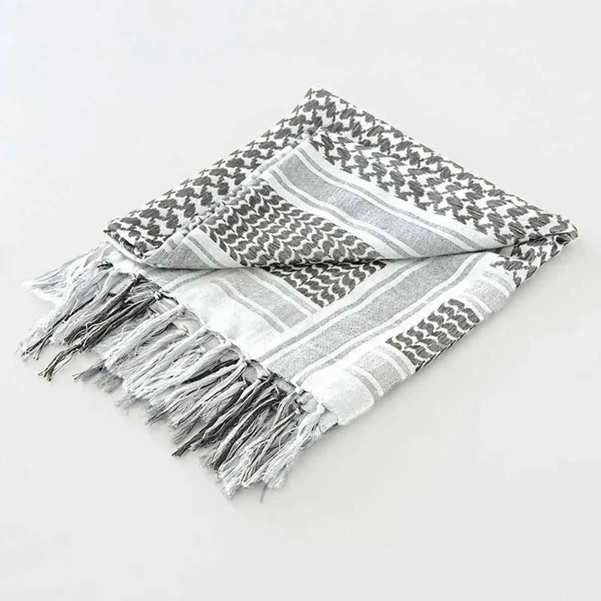 100% Cotton Palestinian Keffiyeh Scarf, Tassel Palestine Scarf Shemagh Tactical Head Neck Wrap for Men and Women
