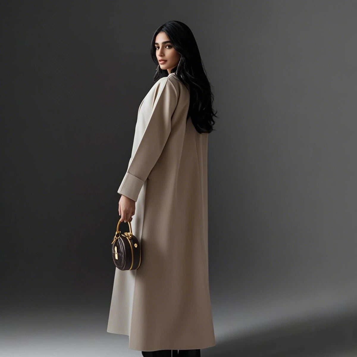 فستان عباية مفتوح بياقة مصممة #25177