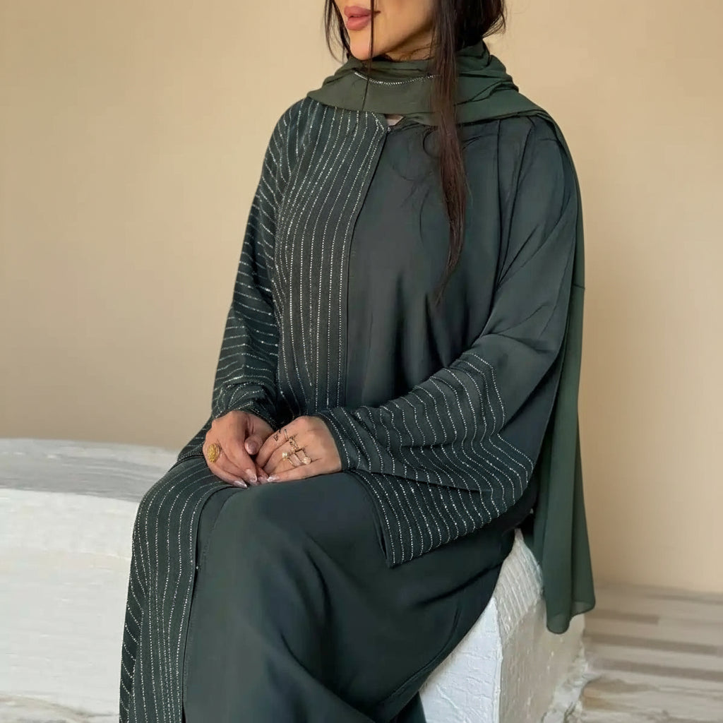 فستان عباية مفتوح بأزرار مخفية #25186