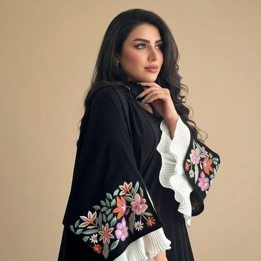 فستان عباية مفتوح من كارديجان دبي عربي مطرز #25219