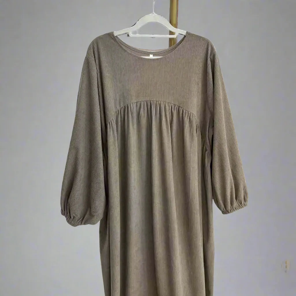 فستان عباية مخملي سميك للشتاء والخريف