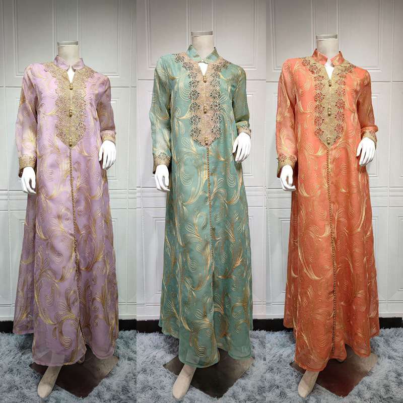 فستان قفطان نسائي للحفلات المسائية مطرز بالتطريز