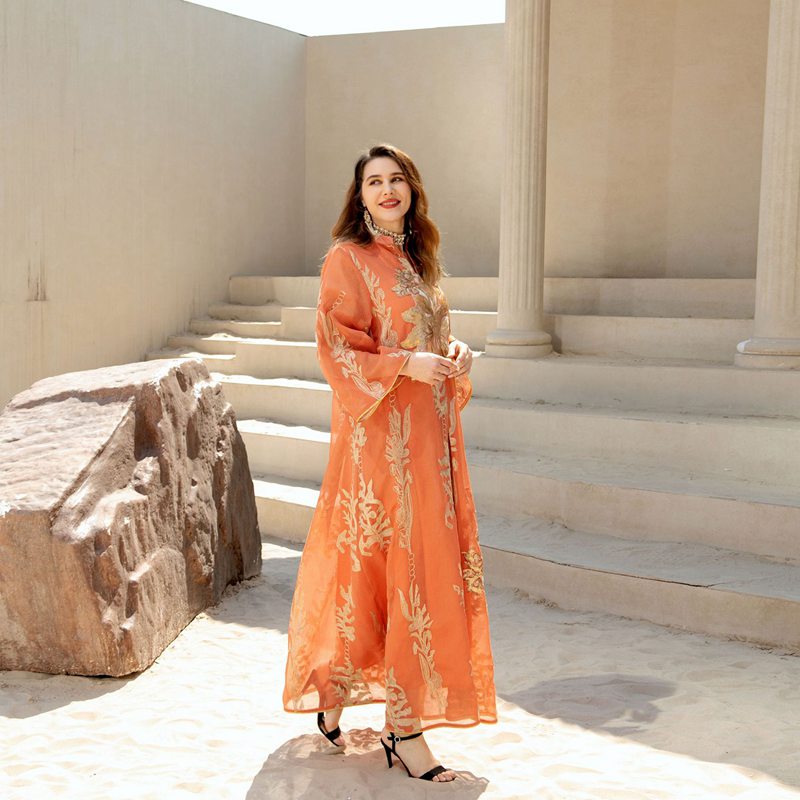 Eid Luxury Caftan Kaftan Dress Jalabiya With Sequins Embroidered