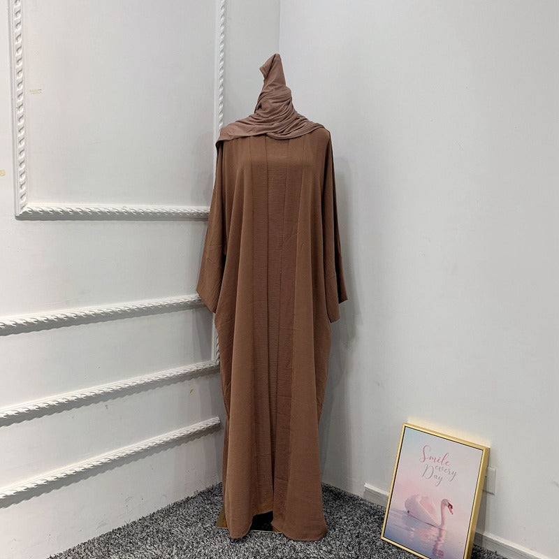 3 Pieces Set Abaya Dress Arab Women Clothing Suit With Out Abaya, Inner Dress And Scarf