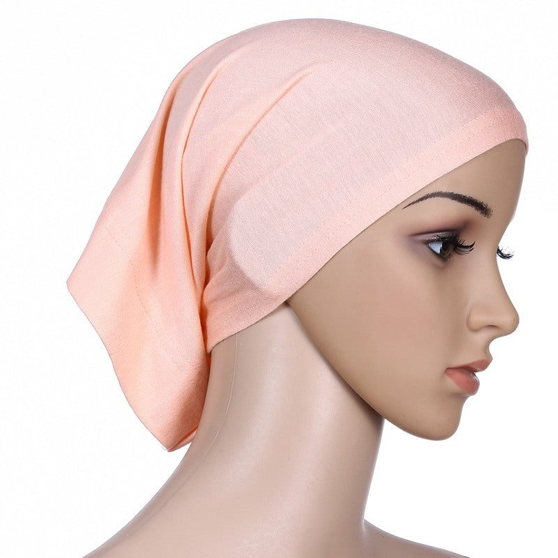 Muslim Women Mercerized Cotton Turban Hat Headwraps Hijab Caps