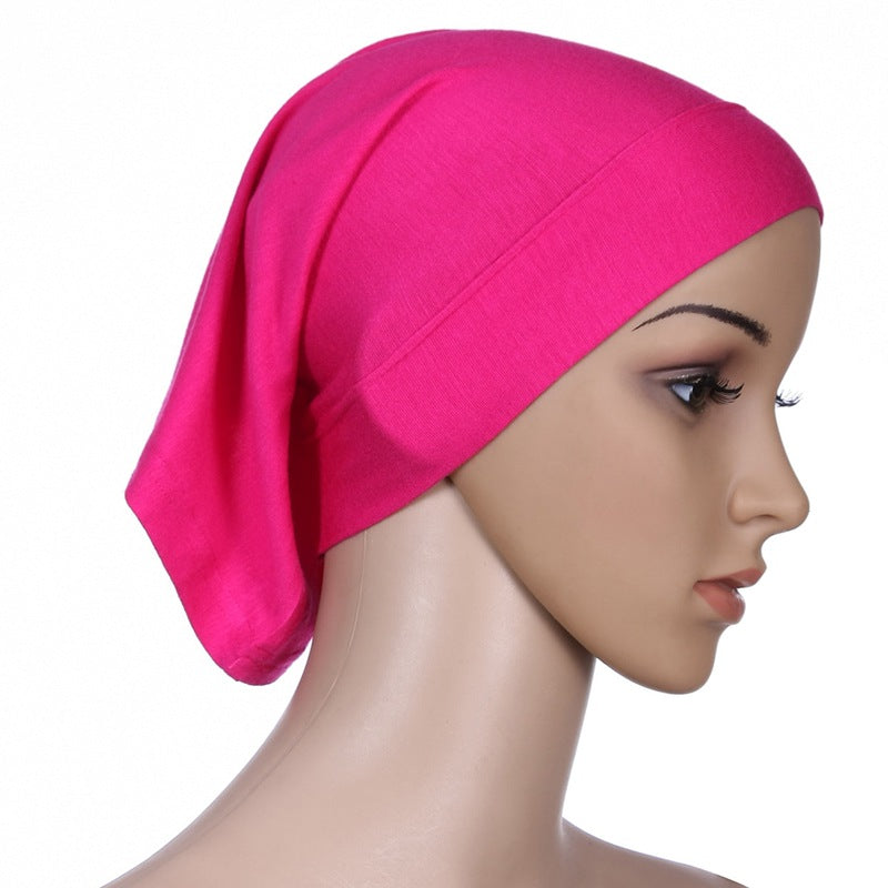 Muslim Women Mercerized Cotton Turban Hat Headwraps Hijab Caps