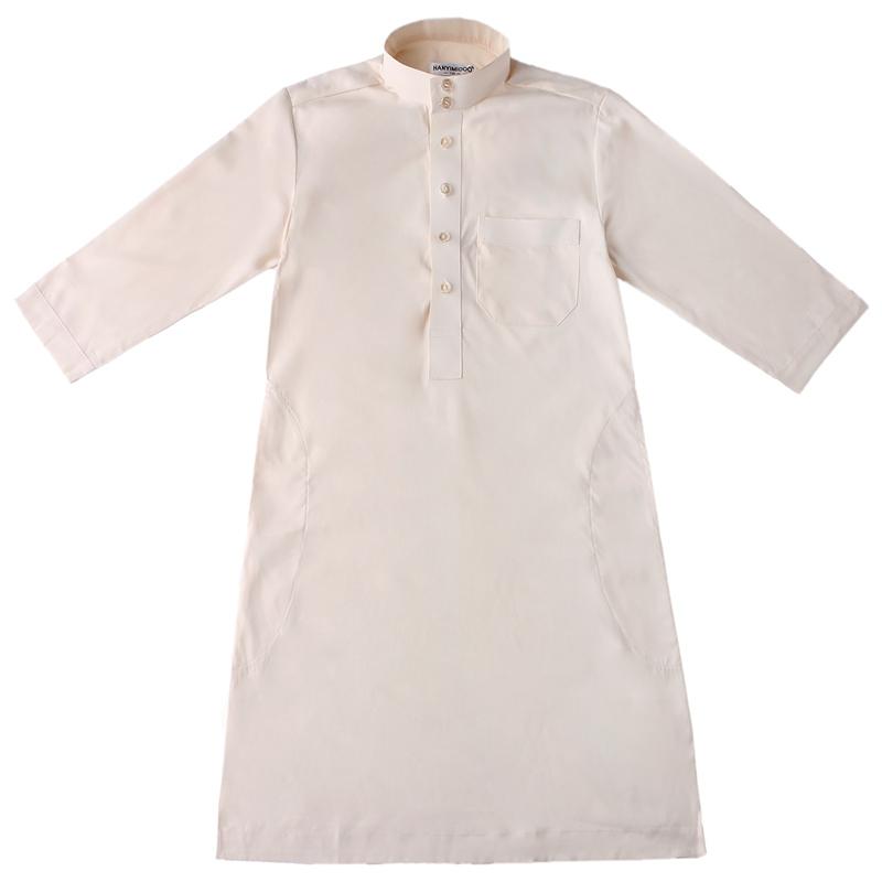 Middle East Arab Stand Collar Thobe Kids Clothing Wear For Boys