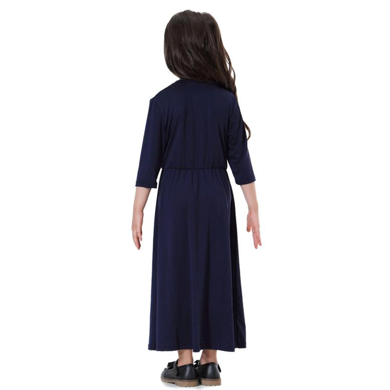 Young Girls Abaya Middle East Arab Clothing Kids School Wear