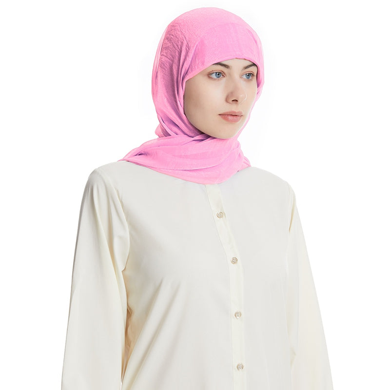 طقم وشاح حجاب شيفون مع غطاء للرأس