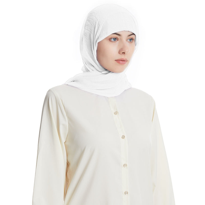 طقم وشاح حجاب شيفون مع غطاء للرأس