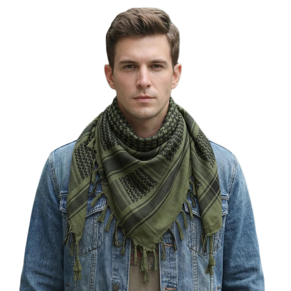 100% Cotton Colorful Keffiyeh Military Tactical Shemagh Desert Scarf Neck Wrap For Men and Women