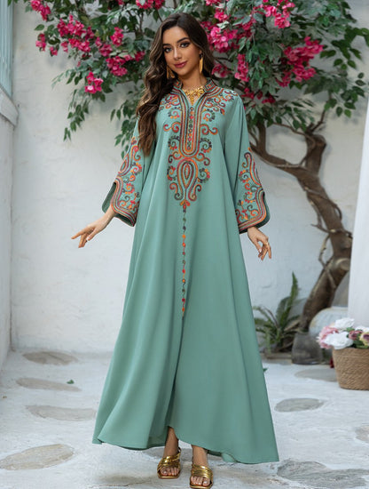 Rope Embroidery Eid Dress Mukhawar Caftan Kaftan Dress #25417