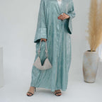 Cardigan Open Abaya Dress - Bronzing Fabric