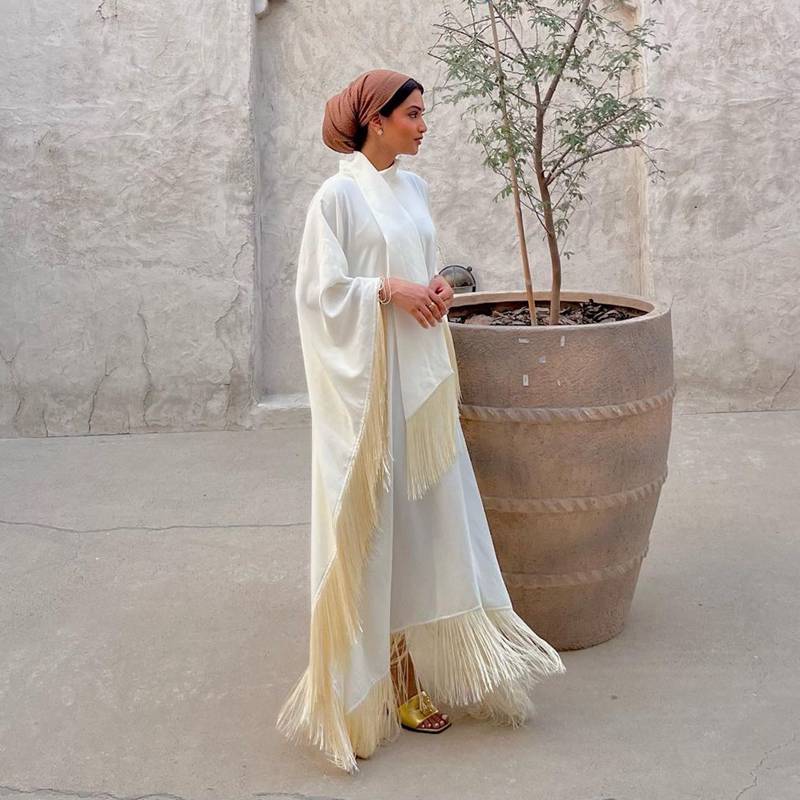 Batwing Sleeve Tassel Farasha Sleeve Women Abaya Caftan Kaftan Dress