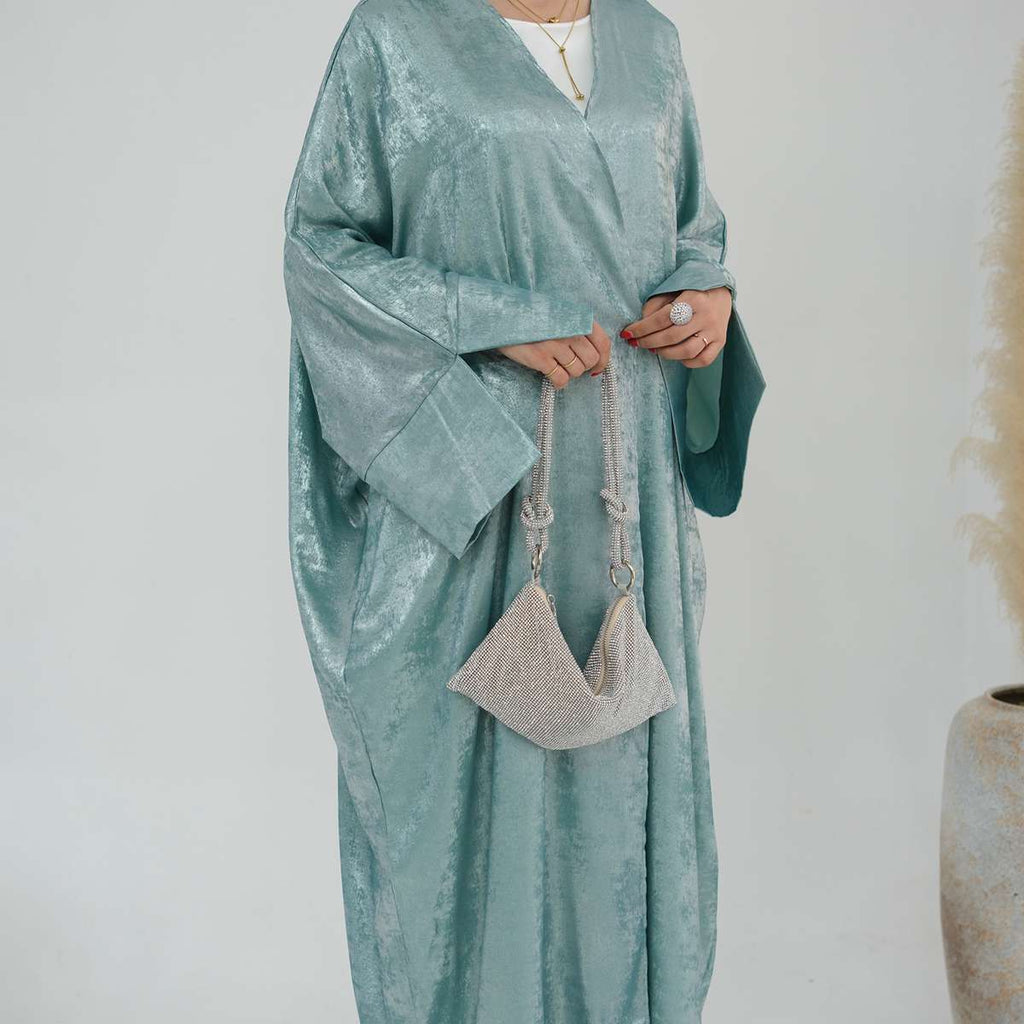 Cardigan Open Abaya Dress - Bronzing Fabric