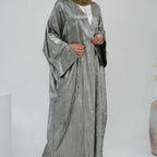 Cardigan Open Abaya Dress - Bronzing Fabric