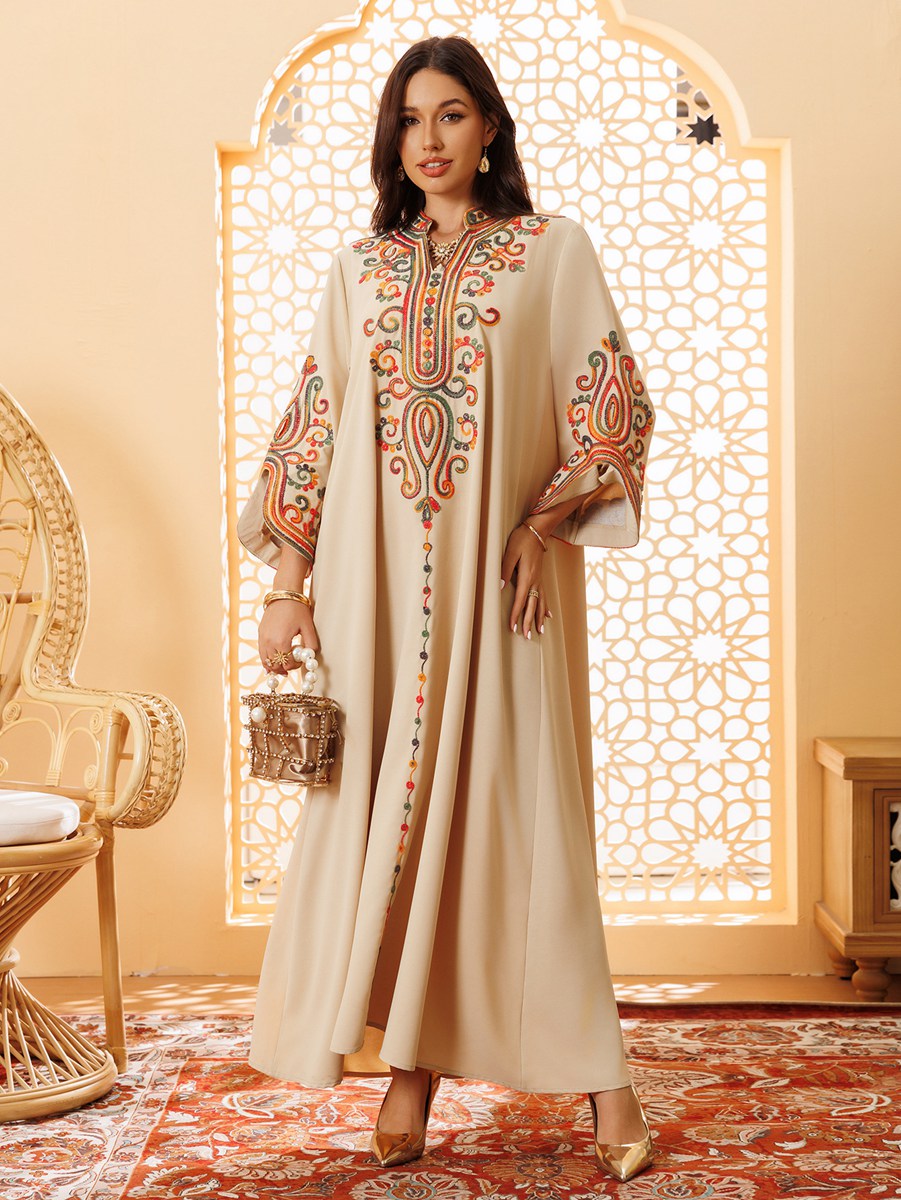 Rope Embroidery Eid Dress Mukhawar Caftan Kaftan Dress #25417