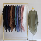 3 Layer Chiffon 11 Color Options Long Khimar For Muslim Women Nikah And Prayer