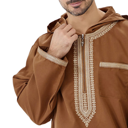 ثوب عربي بغطاء رأس إسلامي للرجال 26T847#