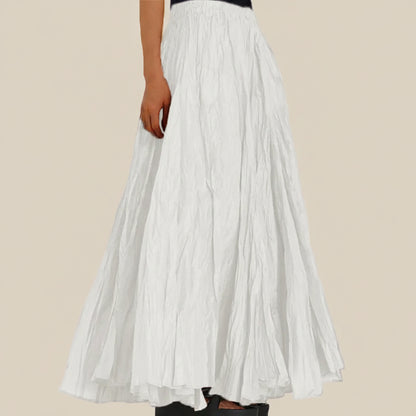Modest Pleated Plain Solid Color Long Skirt #2603001