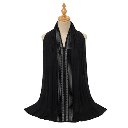 Muslim Women Hotfix Rhinestones Hijab Scarf #26YW576