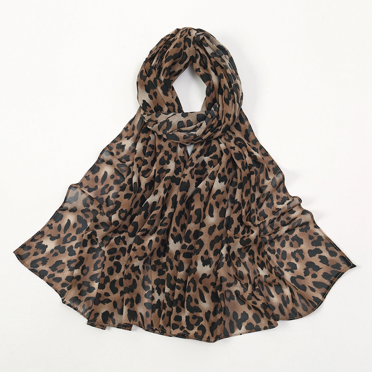 Muslim Women Leopard Printed Chiffon Hijab Scarf #26YW338