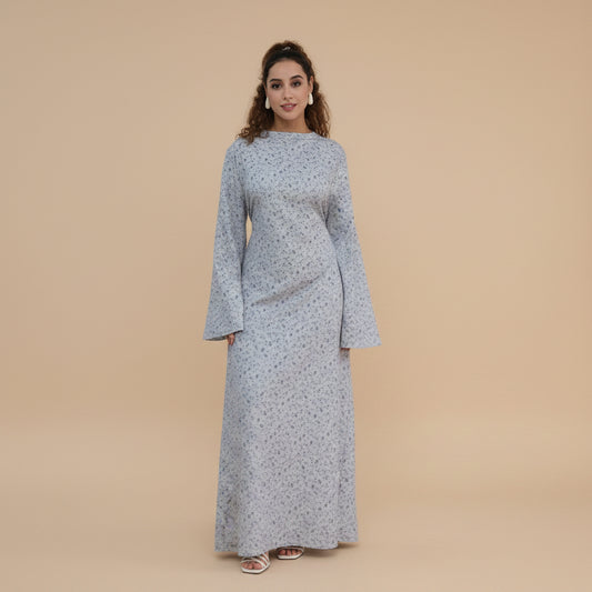 Muslim Women Printed Abaya Dress #261324