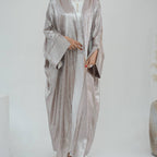 Cardigan Open Abaya Dress - Bronzing Fabric