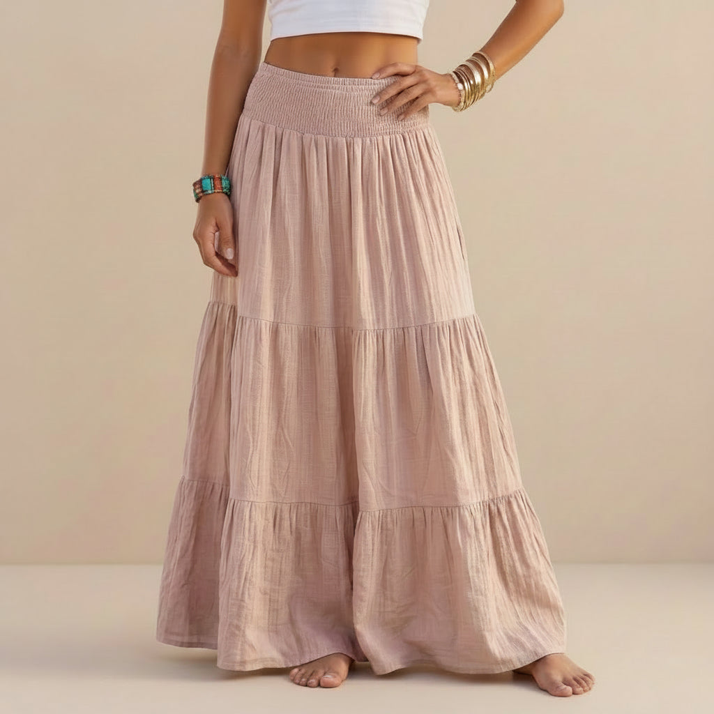 Pleated Plain Solid Color Modest Skirt #269038