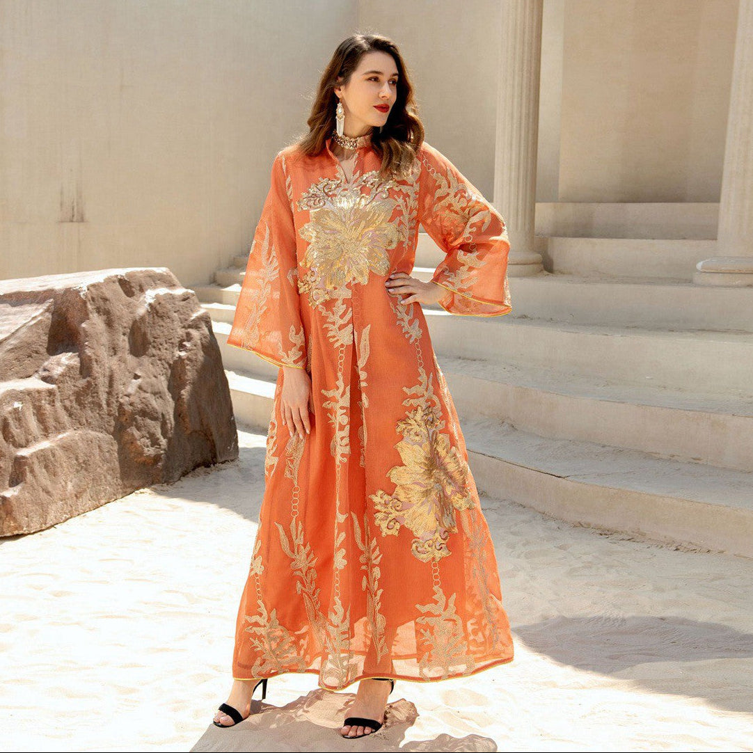 Sequins Evening Party Women Kaftan Dress Jalabiya