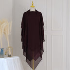 3 Layer Chiffon 11 Color Options Long Khimar For Muslim Women Nikah And Prayer