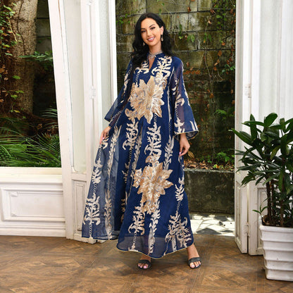 Sequins Evening Party Women Kaftan Dress Jalabiya