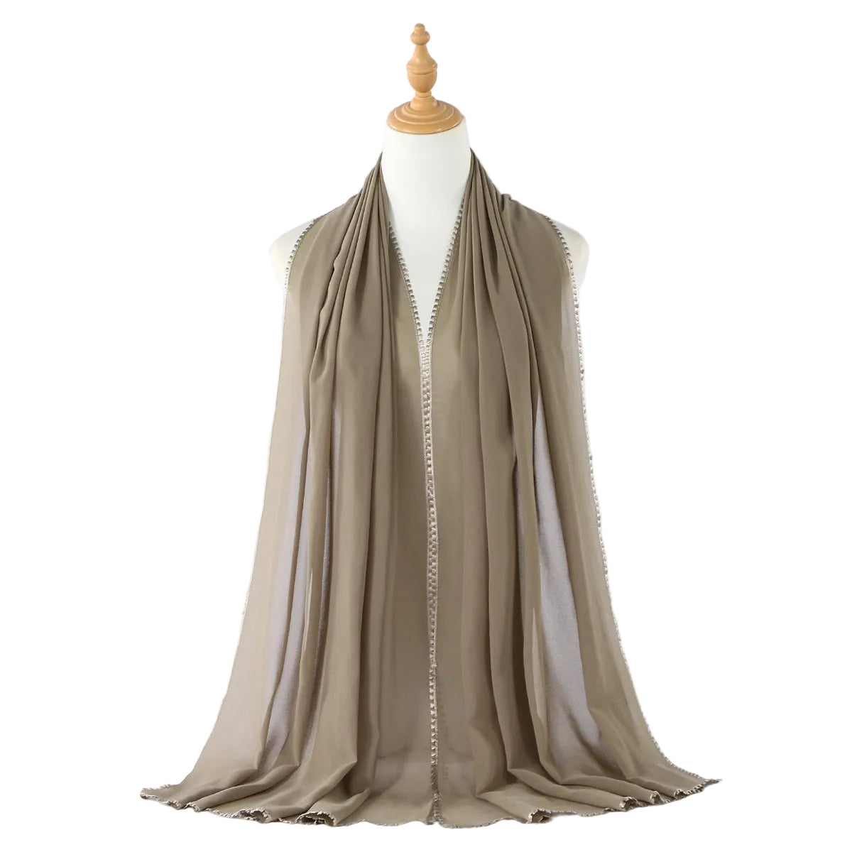 Muslim Women Heart Trim Chiffon Hijab Scarf #26VE204