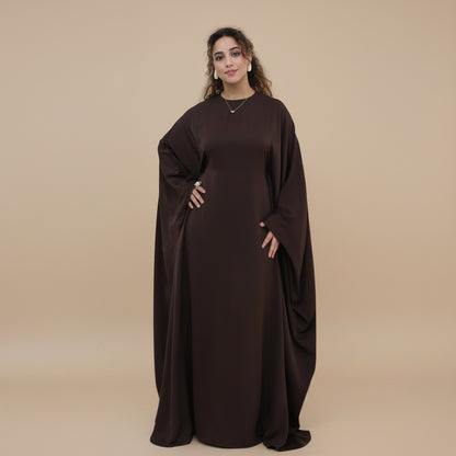 Muslim Women Nida Batwing Sleeve Farasha Abaya Dress #261315