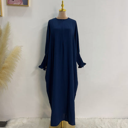 Muslim Women Polyester/Cotton Farasha Abaya Dress