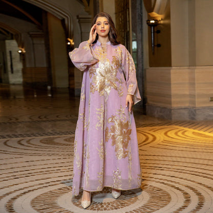 Sequins Evening Party Women Kaftan Dress Jalabiya