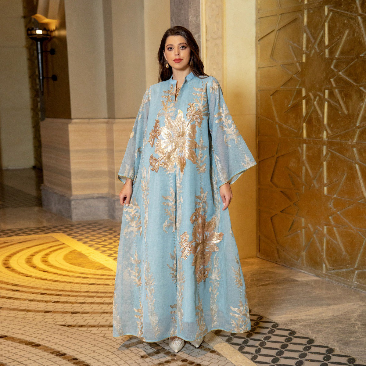 Sequins Evening Party Women Kaftan Dress Jalabiya