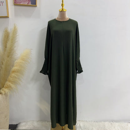 Muslim Women Polyester/Cotton Farasha Abaya Dress