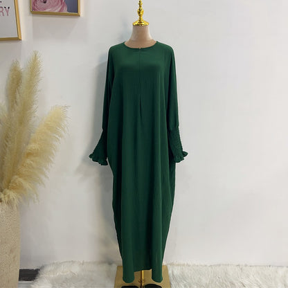 Muslim Women Polyester/Cotton Farasha Abaya Dress