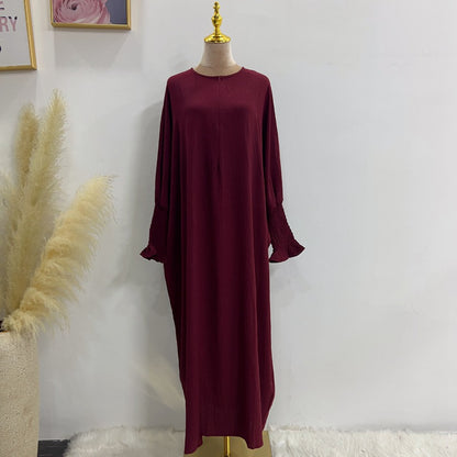 Muslim Women Polyester/Cotton Farasha Abaya Dress