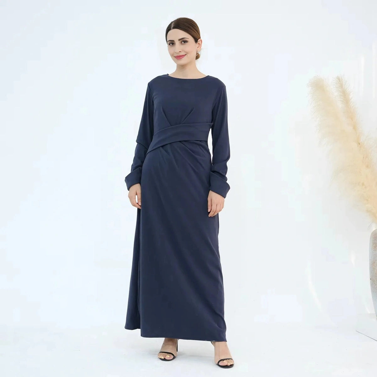 فستان عباية مخمل سادة #24889