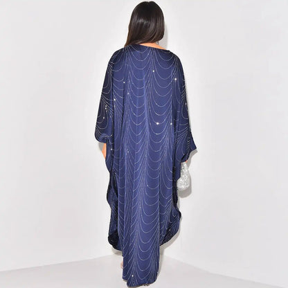 Hotfix Rhinestone Abaya Dress #25192