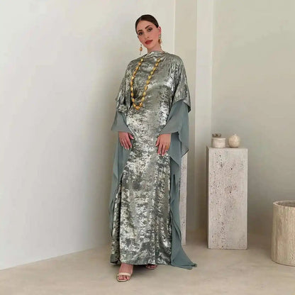 فستان عباية فراشة بأكمام خفاش برونزي للنساء المسلمات #25233