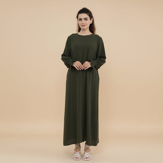 Modest Fashion Puff Sleeve Abaya Dress